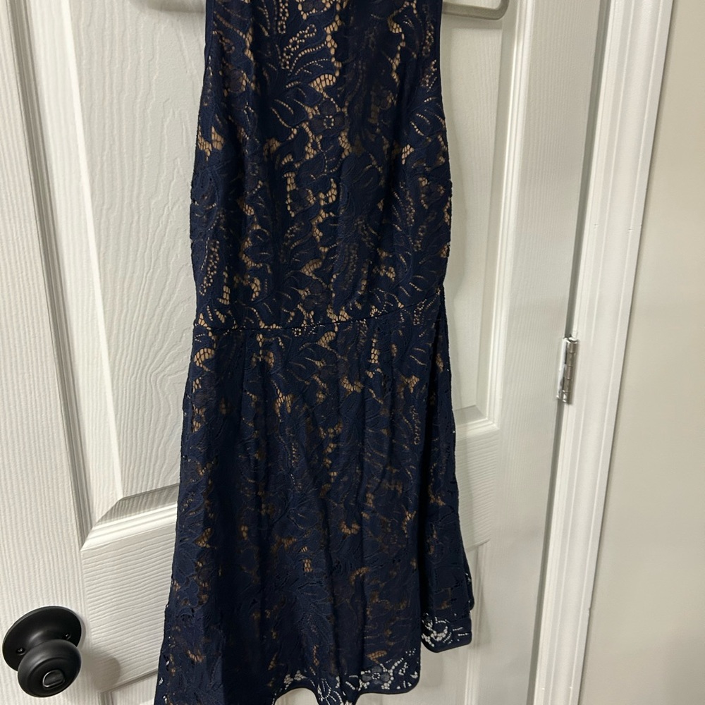 Banana Republic Navy Lace Midi Dress